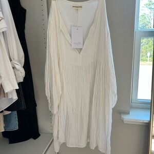 Daughters of India Kyra Mini Dress White Gauze